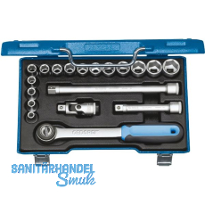 GEDORE Steckschl�ssel-Satz 19JMU-3 1/2"vierkant mit Umschaltknarre 19-teilig