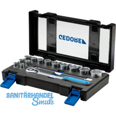 GEDORE Steckschlüssel-Satz 19 DMU-20 1/2"vierkant mit Umschaltknarre 15-teilig GEDORE Steckschlüssel-Satz 19 DMU-20 1/2"vierkant mit Umschaltknarre 15-teilig