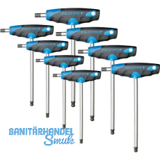 GEDORE Schraubendreher-Satz mit 2K-T-Griff+Kugelkopf DT2142 Sechskant 8-teilig