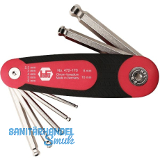 HAFU Sechskant Stiftschl�ssel mit Kugelkopf im Klapphalter Serie 472 7-teilig