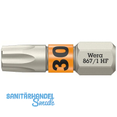 WERA Bit-Einsatz 867/1 HF 1/4" sechskant TX 30/25 mm Torx® WERA Bit-Einsatz 867/1 HF 1/4" sechskant TX 30/25 mm Torx®