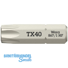 WERA Bit-Einsatz 867/1 HF 1/4" sechskant TX 40/25 mm Torx® WERA Bit-Einsatz 867/1 HF 1/4" sechskant TX 40/25 mm Torx®