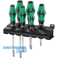 WERA Schraubendreher-Satz 334/355SK/6+Rack Schlitz/Pozidriv 6-teilig
