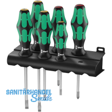 WERA Schraubendreher-Satz 334/6+Rack Schlitz/Phillips 6-teilig