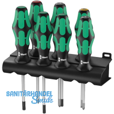 WERA Schraubendreher-Satz 335/350/367/7+Rack Schlitz/PZ/PH/Torx�7-tlg