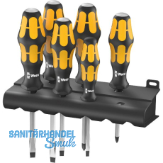 WERA Schraubendreher-Satz 932/918/6+Rack Schlitz/Pozidriv 6-teilig