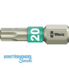 WERA Bit-Einsatz Edelstahl 3867/1TS 1/4"sechskant TX20/25 mm Torx® WERA Bit-Einsatz Edelstahl 3867/1TS 1/4"sechskant TX20/25 mm Torx®