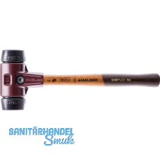 HALDER Schonhammer Temperguss Kopf ø 60 mm Gummi schwarz Hickory Stiel HALDER Schonhammer Temperguss Kopf ø 60 mm Gummi schwarz Hickory Stiel