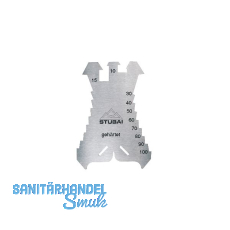 STUBAI Anreißschablone 140x100x1.3 mm Maßeinteilung 5-100 mm in 5 mm Schritten STUBAI Anreißschablone 140x100x1.3 mm Maßeinteilung 5-100 mm in 5 mm Schritten
