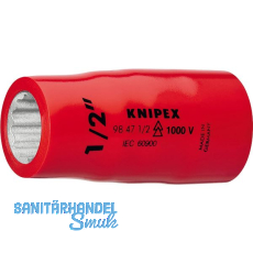 KNIPEX Steckschlüssel-Einsatz isoliert 9847, 1/2" mit 12-kant, SW 5/8" KNIPEX Steckschlüssel-Einsatz isoliert 9847, 1/2" mit 12-kant, SW 5/8"