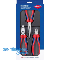 KNIPEX Zangenset Montage 3-teilig Kombizange, Flachrundzange, Seitenschneider KNIPEX Zangenset Montage 3-teilig Kombizange, Flachrundzange, Seitenschneider