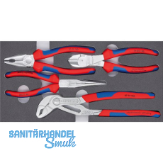 KNIPEX Zangen-Set "Basic Chrom" 4-teilig 002001V17 in Schaumstoffeinlage KNIPEX Zangen-Set "Basic Chrom" 4-teilig 002001V17 in Schaumstoffeinlage