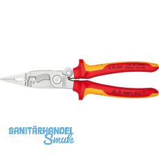 KNIPEX Elektro-Installationszange mit Feder verchromt, VDE, 2-K, 200 mm