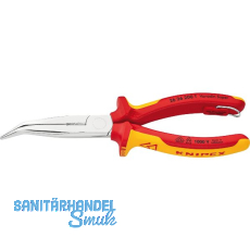 KNIPEX Flachrundzange mit Schneide, gebogen, VDE 200 mm mit Befestigungsöse KNIPEX Flachrundzange mit Schneide, gebogen, VDE 200 mm mit Befestigungsöse