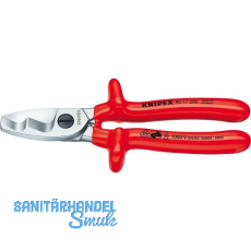 KNIPEX Kabelschere m. Doppelschneide VDE 9517 Kabel 20mm/70mm² isoliert L=200mm KNIPEX Kabelschere m. Doppelschneide VDE 9517 Kabel 20mm/70mm² isoliert L=200mm