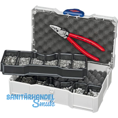 KNIPEX Crimpsortiment Aderendhülsen unisoliert im Systainer + Crimpzange KNIPEX Crimpsortiment Aderendhülsen unisoliert im Systainer + Crimpzange