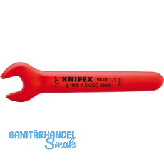 KNIPEX Einmaulschl�ssel isoliert Zoll, SW 1/2", Maulstellung 15�, L=139,7 mm