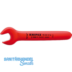 KNIPEX Einmaulschlüssel isoliert Zoll, SW 9/16", Maulstellung 15°, L=152,4 mm KNIPEX Einmaulschlüssel isoliert Zoll, SW 9/16", Maulstellung 15°, L=152,4 mm