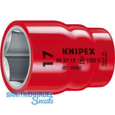 KNIPEX Steckschlüssel-Einsatz isoliert 9837, 3/8" für 6-kant, SW 17 mm KNIPEX Steckschlüssel-Einsatz isoliert 9837, 3/8" für 6-kant, SW 17 mm