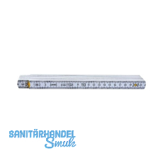Holz-Gliedermaßstab weiß versenkte Feder 2 m EG-Prüfzeichen Genauigkeit III Holz-Gliedermaßstab weiß versenkte Feder 2 m EG-Prüfzeichen Genauigkeit III