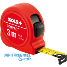 SOLA Rollbandmaß Compact 3 m EG-Prüfzeichen Genauigkeit II SOLA Rollbandmaß Compact 3 m EG-Prüfzeichen Genauigkeit II
