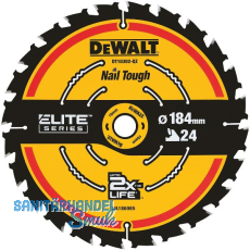DEWALT Kreissägeblatt HW ø 184x1,65x16 mm Z24 Wechselzahn (WZ) positiv DEWALT Kreissägeblatt HW ø 184x1,65x16 mm Z24 Wechselzahn (WZ) positiv