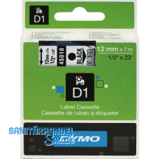 Dymo-Kassetten Beschriftungsband D1 schwarz/gr�n Breite 12 mm L�nge 7 m