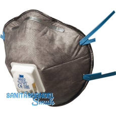 3M Geruchsschutzmaske 9922 Filterklasse P2 mit Ausatemventil Gummiband blau 3M Geruchsschutzmaske 9922 Filterklasse P2 mit Ausatemventil Gummiband blau