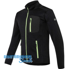 K�BLER Strickjacke Form 1441 schwarz/neongr�n M