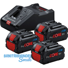 BOSCH Akku-Starterkit ProCore 18 Volt / 3 x 8 Ah Akkus u. Ladeger�t GAL 1880