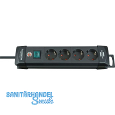 BRENNENSTUHL 4-fach Verteiler schwarz mit Schalter Länge 325 mm BRENNENSTUHL 4-fach Verteiler schwarz mit Schalter Länge 325 mm