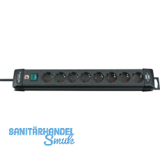 BRENNENSTUHL 8-fach Verteiler schwarz mit Schalter L�nge 490 mm