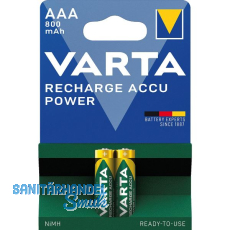 VARTA Batterie Recharge Akku HR03/AAA 1,2 Volt 800 mAh (2 St)