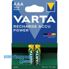 VARTA Batterie Recharge Akku Power HR03/AAA 1,2 Volt (2 St)