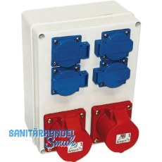 PCE Wandverteiler Schwaz 2x16 Ah/400 V/ 4x16Ah/250Volt IP44