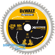 DEWALT Kreiss�geblatt XR Extrem Runtime HM � 216 x 2,16 x 30mm Z�hne 60 (WZ/FZ)