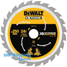 DEWALT Kreissägeblatt XR Extrem Runtime HM ø 250 x 2,16 x 30mm Zähne 24 (WZ/FZ) DEWALT Kreissägeblatt XR Extrem Runtime HM ø 250 x 2,16 x 30mm Zähne 24 (WZ/FZ)