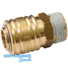 Euro Druckluft Kupplung aus Messing mit Au�engewinde 3/8"