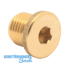 Druckluft Blindstopfen mit AG 1/4" aus Messing (vernickelt)