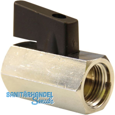 Kugelhahn mit beidseitigem IG 1/4" mit kurzem Hebel