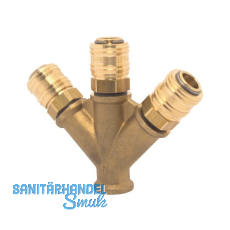 Druckluft Verteiler Messing mit IG 3/8" und 3 Euro Kupplungen Druckluft Verteiler Messing mit IG 3/8" und 3 Euro Kupplungen