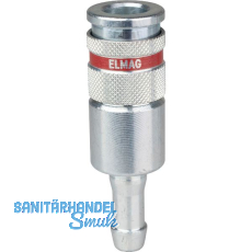 JWL Stahlkupplung DN 7,8 mit Schlauchtülle ø 10 mm JWL Stahlkupplung DN 7,8 mit Schlauchtülle ø 10 mm