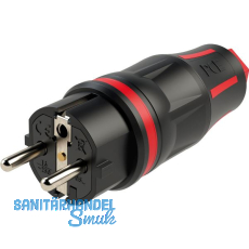 PCE Schutzkontaktstecker 2SL TOPTAURUS2 Gummi 2-polig IP54 schwarz/rot PCE Schutzkontaktstecker 2SL TOPTAURUS2 Gummi 2-polig IP54 schwarz/rot