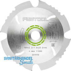 FESTOOL Diamant S�geblatt DIA � 160x2,2x20 Z�hne 4 Flachzahn negativ