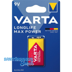 VARTA Batterie Longlife Max Power 9 Volt 1 St�ck