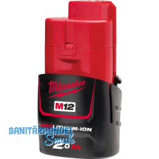 MILWAUKEE Akku / Ersatzakku M12 B2 Red Li-Ion 12 Volt / 2,0 Ah Red Li-Ion