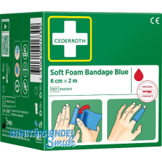 CEDERROTH Soft Foam Bandage Rolle Farbe blau Länge 200 cm Breite 6 cm CEDERROTH Soft Foam Bandage Rolle Farbe blau Länge 200 cm Breite 6 cm