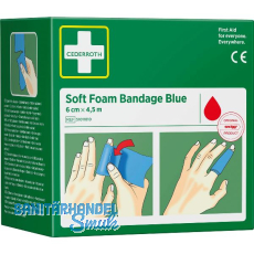 CEDERROTH Soft Foam Bandage Rolle Farbe blau Länge 450 cm Breite 6 cm CEDERROTH Soft Foam Bandage Rolle Farbe blau Länge 450 cm Breite 6 cm