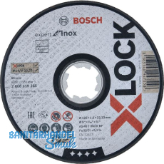 BOSCH Trennscheibe Expert for Inox X-LOCK gerade Form 125 x 1,6 x 22,23 mm BOSCH Trennscheibe Expert for Inox X-LOCK gerade Form 125 x 1,6 x 22,23 mm