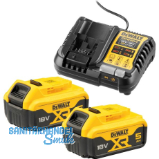 DEWALT Akku-Starterkit-Set DCB1104P2-QW 18 Volt/ 2 Stück 5Ah Akkus und Ladegerät DEWALT Akku-Starterkit-Set DCB1104P2-QW 18 Volt/ 2 Stück 5Ah Akkus und Ladegerät